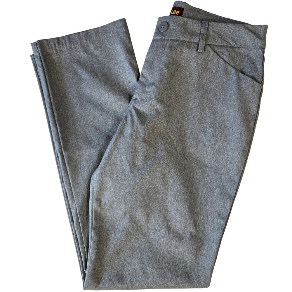 Lee Women's Gray Wrinkle‎ Free Straight Leg Dress Pants Size 8 M Office Travel